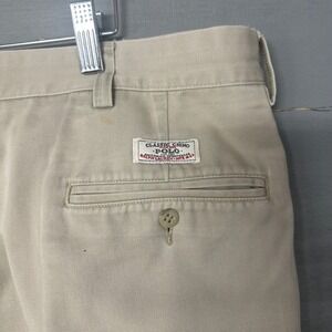 Polo Ralph Lauren Classic Chino Andrew Pant Khaki Pleated Men Size 38x24